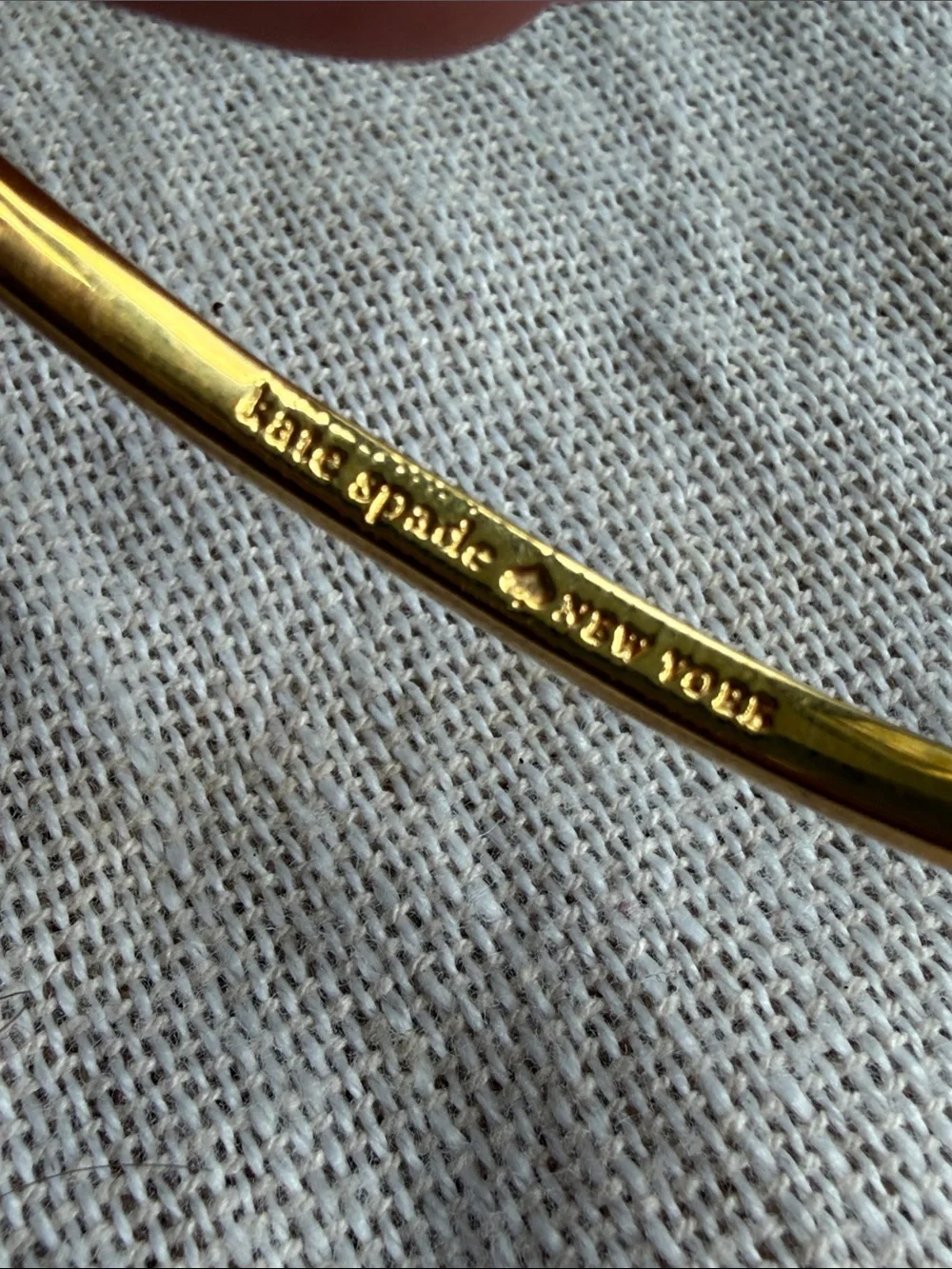 Kate Spade Gold Bow Crystal Hinged Bangle Bracelet